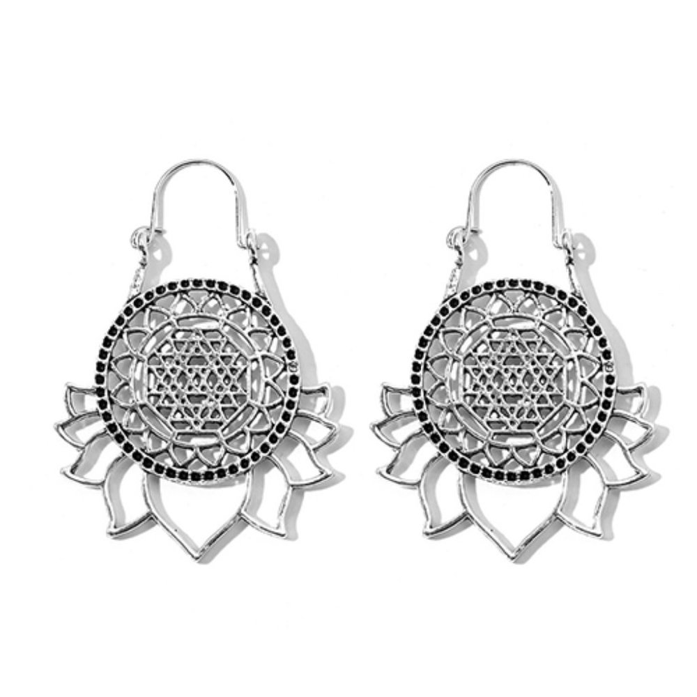 Earrings ~ Geometric ~ Mandela ~ Dazzle ~ Dangle ~ 2 - Tones